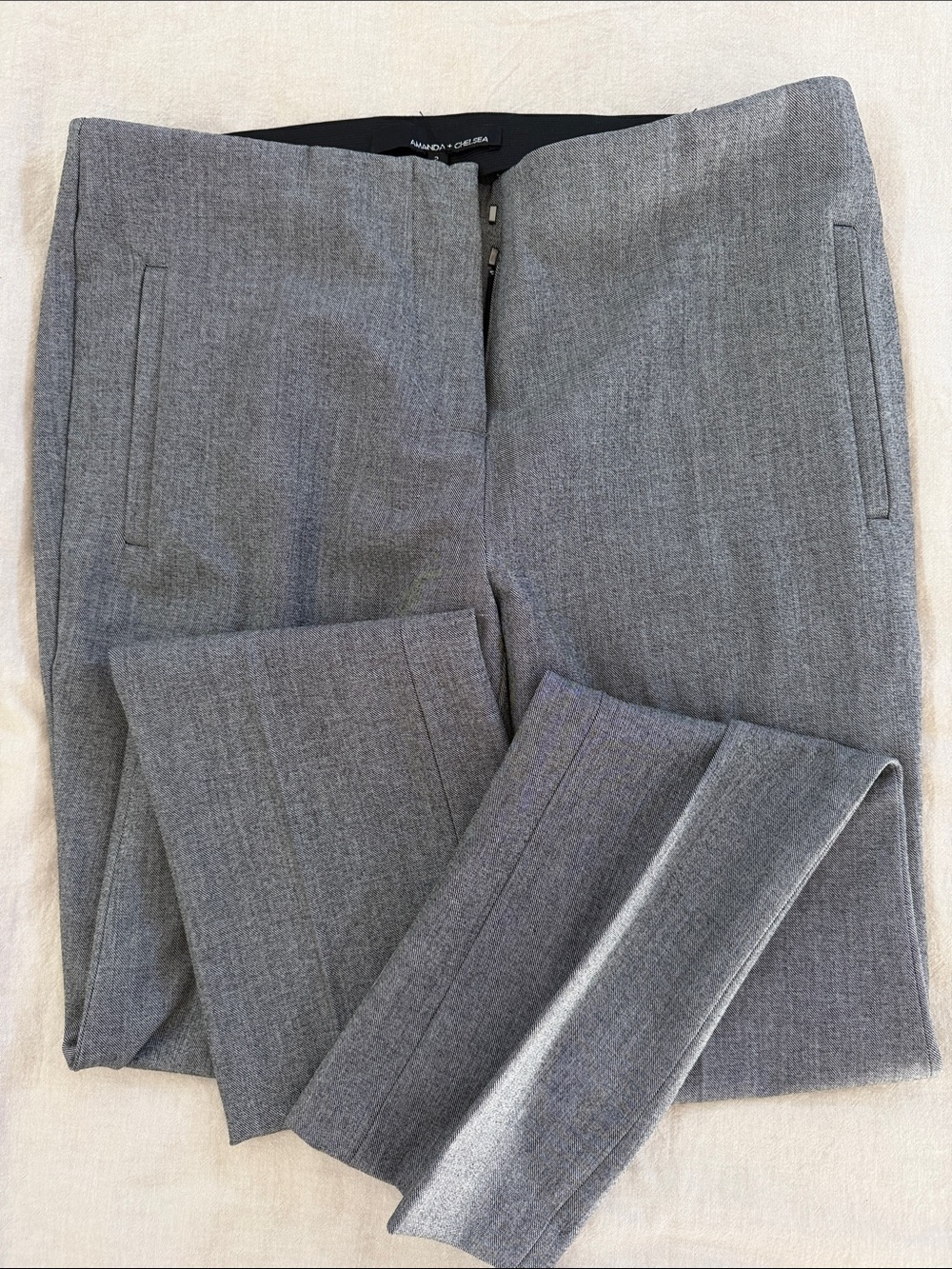 Amanda & Chelsea Women's Gray Dress Pants - Tailored Straight Leg